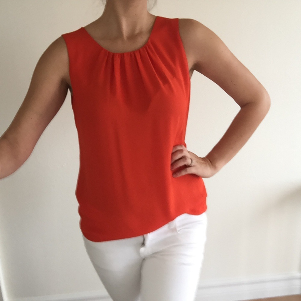 Rose & Olive sexy vermilion red loose fitting top